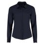 Ladies Long Sleeve Tailored Poplin Shirt, Dark Navy, 8, Kustom Kit