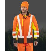 3-laags gerecycled softshell veiligheidsjas Fluorescent Yellow / Orange / Black S