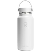 Hydro Flask-waterfles met brede opening, 946 ml, geïsoleerd, van roestvrij staal - Wit