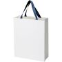 Smartfold papieren tas van 210 g/m² met lintgrepen en een glanzende laminaatlaag - 31 x 12 x 39 cm - Blauw