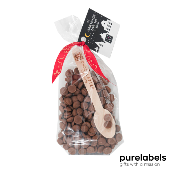 Sinterklaas chocolade | Chocolade Drips met lepel en kaartje | 90g