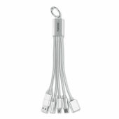 HUBLUE - 5-in-1 laadkabel sleutelhanger - Zilver