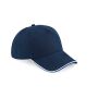 AUTHENTIC 5 PANEL CAP - PIPED PEAK, FRENCH NAVY/BRIGHT ROYAL/WHITE, One size, BEECHFIELD
