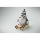 FROSTY SLEIGH - Kabouter op houten slee - Grijs