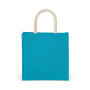 Shopper van jutecanvas - groot model Turquoise One Size