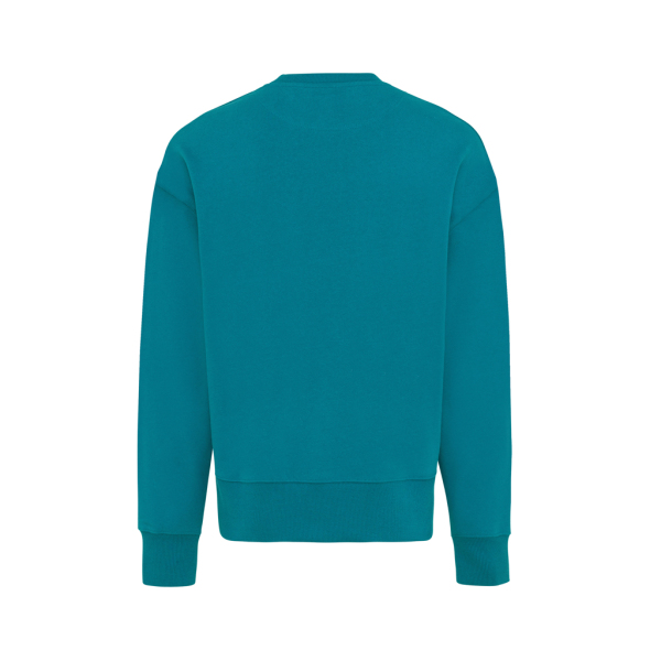 Iqoniq Kruger gerecycled katoen relaxed sweater, verdigris (L)