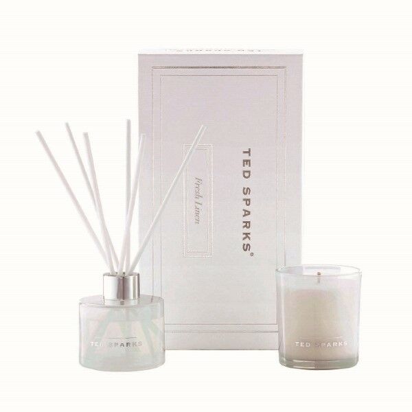 Ted Sparks Candle & Diffuser Gift Set Fresh Linen