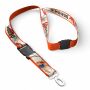 Afneembare polyester keycord met gesublimeerde satijnen overlay