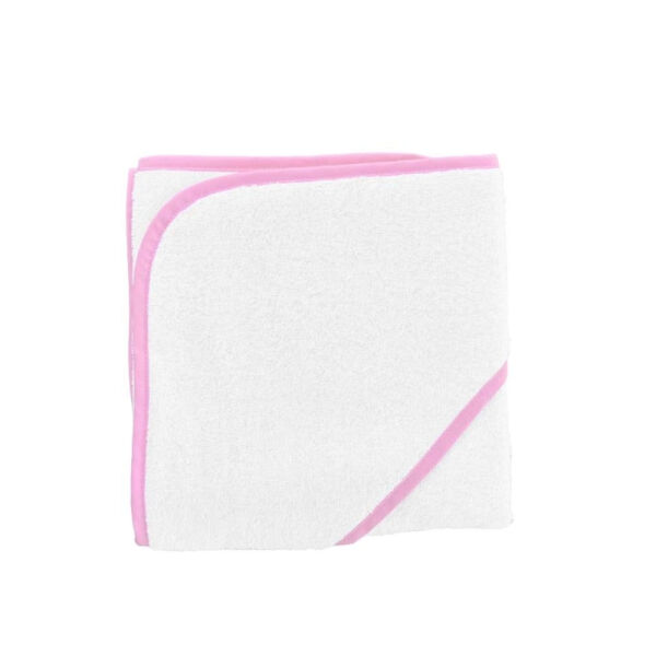 Olima Baby Hooded Towel White/Light Pink-ONE SIZE Olima Baby Hooded Towel White/Light Pink-ONE SIZE