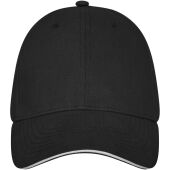 Darton 6 panel sandwich cap - Zwart