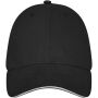 Darton 6 panel sandwich cap - Zwart