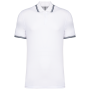Herenpolo met korte mouwen en contrasterende bies White / Navy 4XL