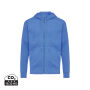IQONIQ Abisko gerecycled katoen hoodie met rits, heather blue (S)