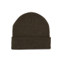 Gerecyclede muts met gebreide omslag Dark Khaki One Size