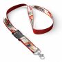 Afneembare polyester keycord met gesublimeerde satijnen overlay