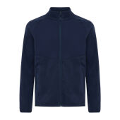 Iqoniq Talung gerecycled polyester fleece jas met rits, donkerblauw (M)