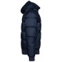 Uniseks donsjas met capuchon in gerecycled ripstop navy 3XL