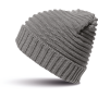 Kabelgebreide muts Grey One Size
