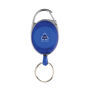 Roller clip sleutelhanger gemaakt van RCS gerecycled plastic, blauw