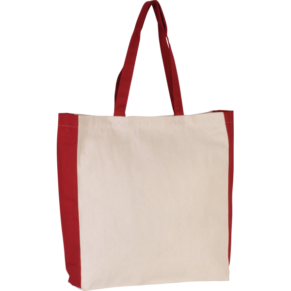 Tweekleurige shopper Natural / Red One Size Tweekleurige shopper Natural / Red One Size