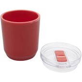 Hudson 180 ml dubbelwandige beker van gerecycled plastic - Rood