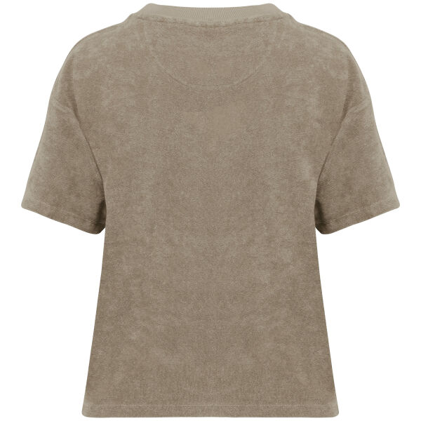 Ecologisch badstof dames-T-shirt Cream Coffee XL