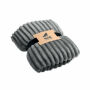 NIEVE - RPET fleece deken met patroon - Steengrijs