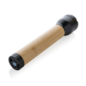 Lucid 5W zaklamp van RCS gerecycled plastic en bamboe, zwart, bruin
