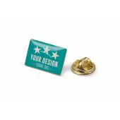 Badge metalen pin 19x13mm - Goud satijn