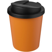 Americano® Espresso 250 ml gerecyclede beker met knoeibestendig deksel - Oranje/Zwart