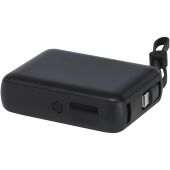 Acrux tabletpowerbank van 10.000 mAh 35 W met ingebouwde Type-C kabel van gerecycled plastic - Zwart