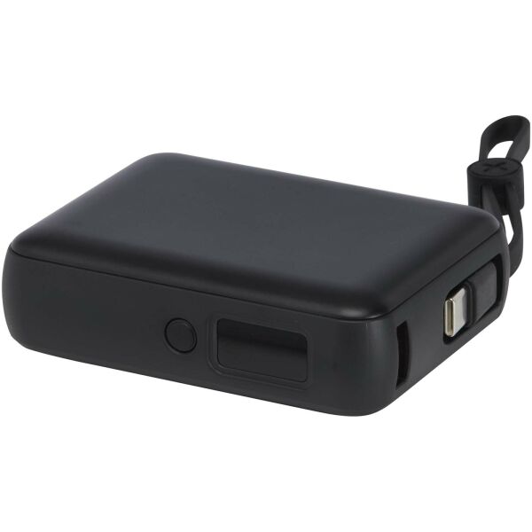 Acrux tabletpowerbank van 10.000 mAh 35 W met ingebouwde Type-C kabel van gerecycled plastic - Zwart Acrux tabletpowerbank van 10.000 mAh 35 W met ingebouwde Type-C kabel van gerecycled plastic - Zwart