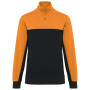 Ecologische uniseks sweater met ritskraag Black / Orange XXL