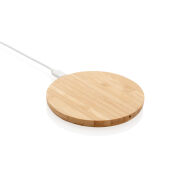 Bamboe 5W draadloze oplader rond, bruin