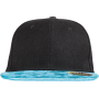 Bronx glitter snapbackpet met platte klep Black / Turquoise One Size