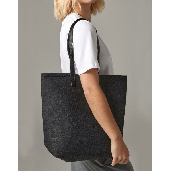 Premium Felt Tote - Charcoal Melange/Black - One Size Premium Felt Tote - Charcoal Melange/Black - One Size