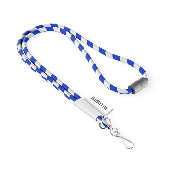 Polyester 2-kleurige koord-lanyard met full color label Polyester 2-kleurige koord-lanyard met full color label