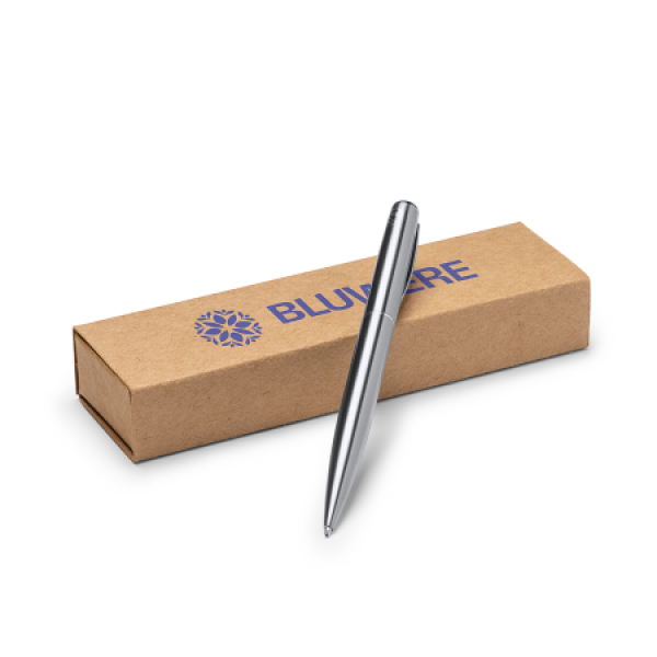 LOIS Balpen gerecycled roestvrij staal in kraft kartonnen etui