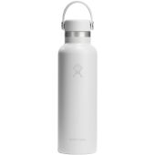 Hydro Flask Standard Mouth 621 ml geïsoleerde roestvrijstalen waterfles met rietje-dop - Wit