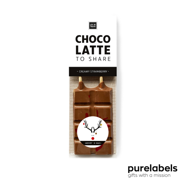 Kerst chocolade personeel | Choco latte creamy strawberry Merry X-Mas