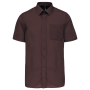 Overhemd in onderhoudsvriendelijk polykatoen-popeline korte mouwen heren Brown 4XL