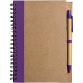 Notitieboek Stella | Gerecycled karton | Gelinieerd | Balpen paars