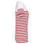 Marine-t-shirt ronde hals Bio dames White / Red Stripe S