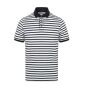 STRIPED JERSEY POLO SHIRT, WHITE/NAVY, L, FRONT ROW