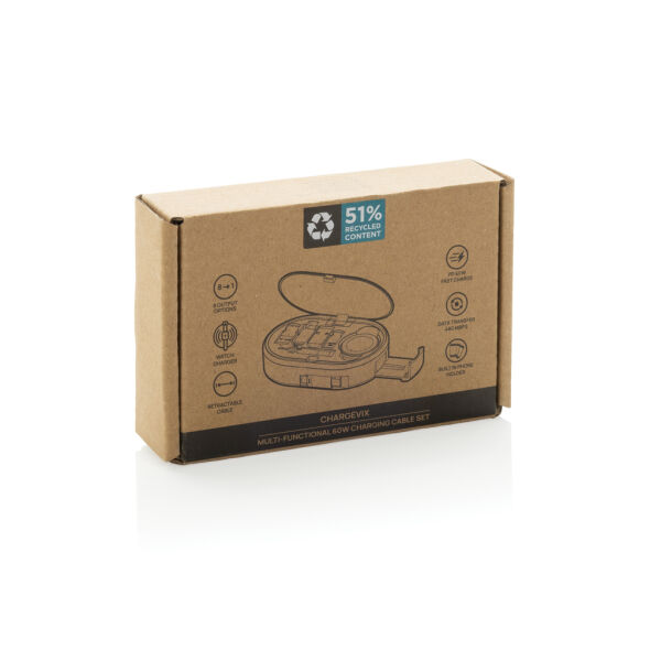 Chargevix RCS rplastic multifunctionele 60W-oplaadset, zwart Chargevix RCS rplastic multifunctionele 60W-oplaadset, zwart