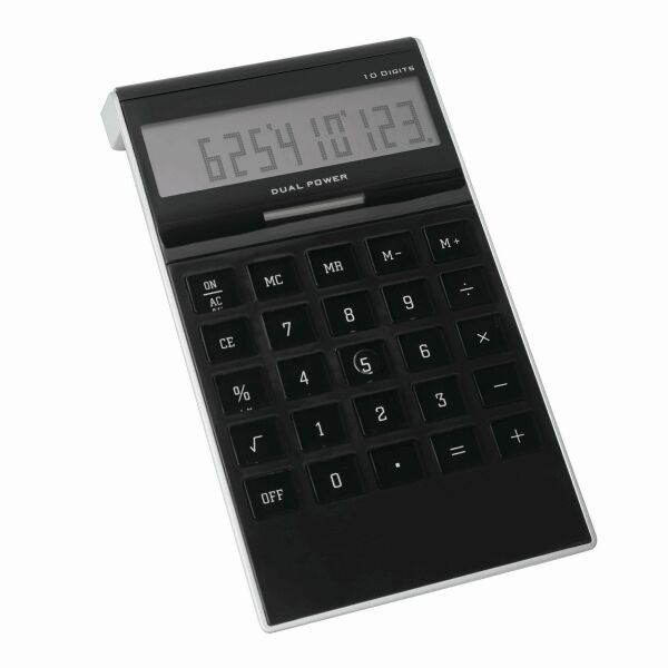 Elegant vormgegeven dual-power calculator DOTTY MATRIX