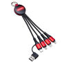 6-in-1 oplaadkabel met licht REEVES-PUHALANI II - rood, zwart