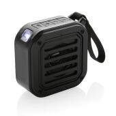 3W RCS gerecycled plastic draadloze Sunwave solar speaker, zwart