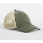 6 PANEL VINTAGE TRUCKER, VINTAGE OLIVE/STONE, One size, BEECHFIELD