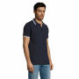 PASADENA MEN - PASADENA heren polo 200g - L - Franse Marine/wit